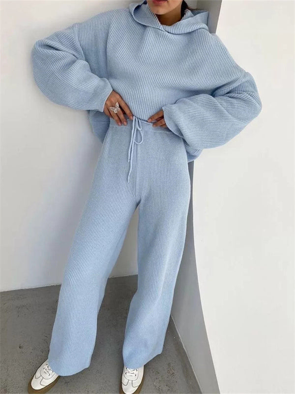 Tess Comfortable Knitted Hoodie and Pants Set