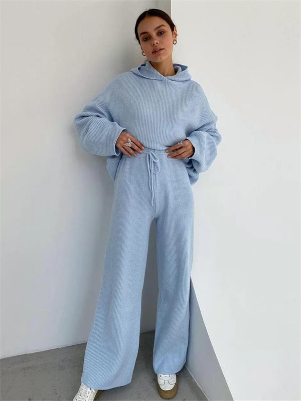 Tess Comfortable Knitted Hoodie and Pants Set