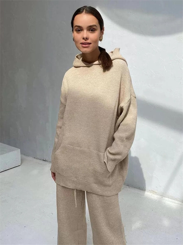 Tess Comfortable Knitted Hoodie and Pants Set