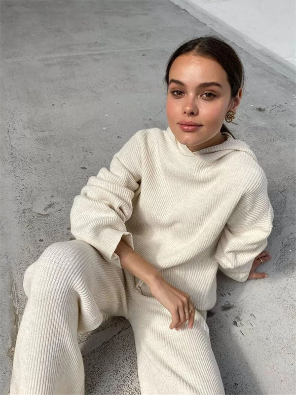 Tess Comfortable Knitted Hoodie and Pants Set
