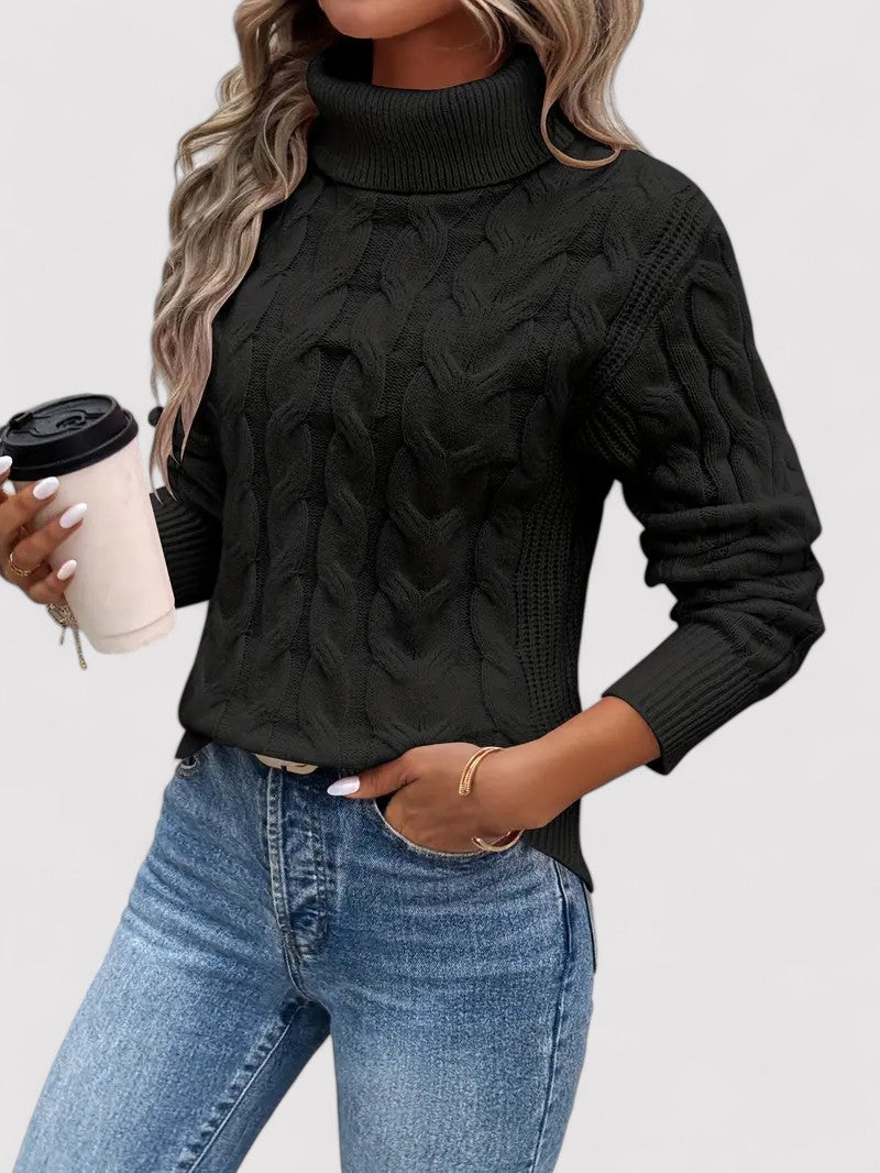 Claire Luxe Cable Knit Turtleneck