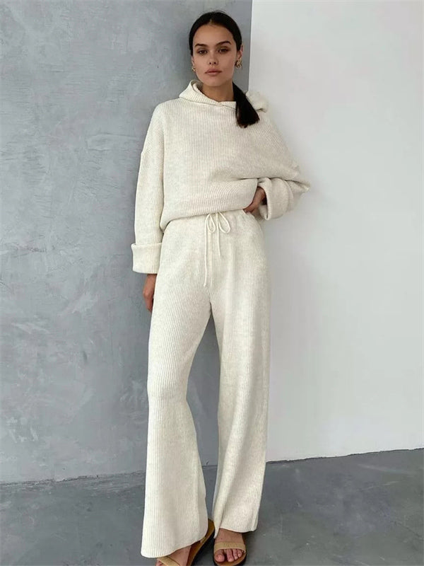 Tess Comfortable Knitted Hoodie and Pants Set