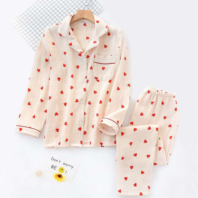 Livia Luxueuze Katoenen Pyjama Set (Lange Mouwen)