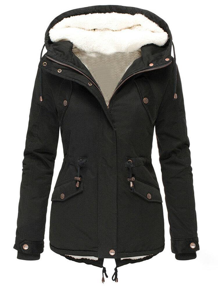 Amelia Comfortabele Winterjas met Verstelbare Taille en Capuchon