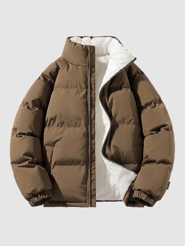 Luxury Men's Puffer Jacket with Fleece Lining for Winter Days