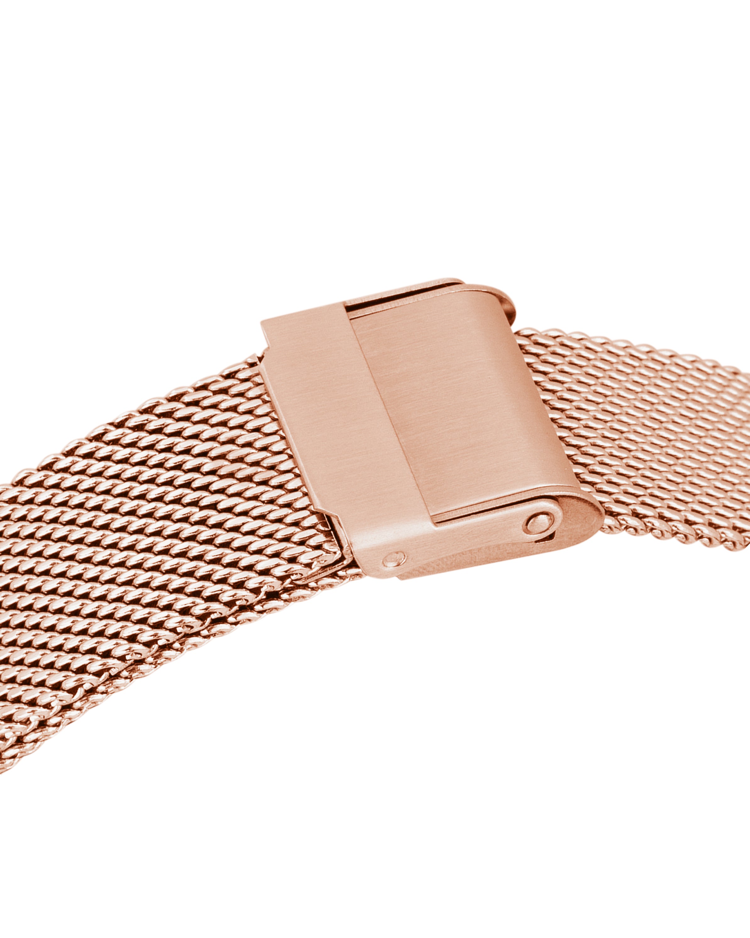 Eclipse - Vierkant Horloge Roségoud met Zwarte Wijzerplaat en Mesh Band