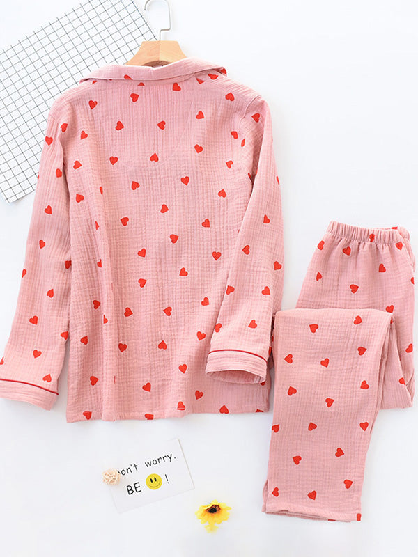 Livia Luxueuze Katoenen Pyjama Set (Lange Mouwen)