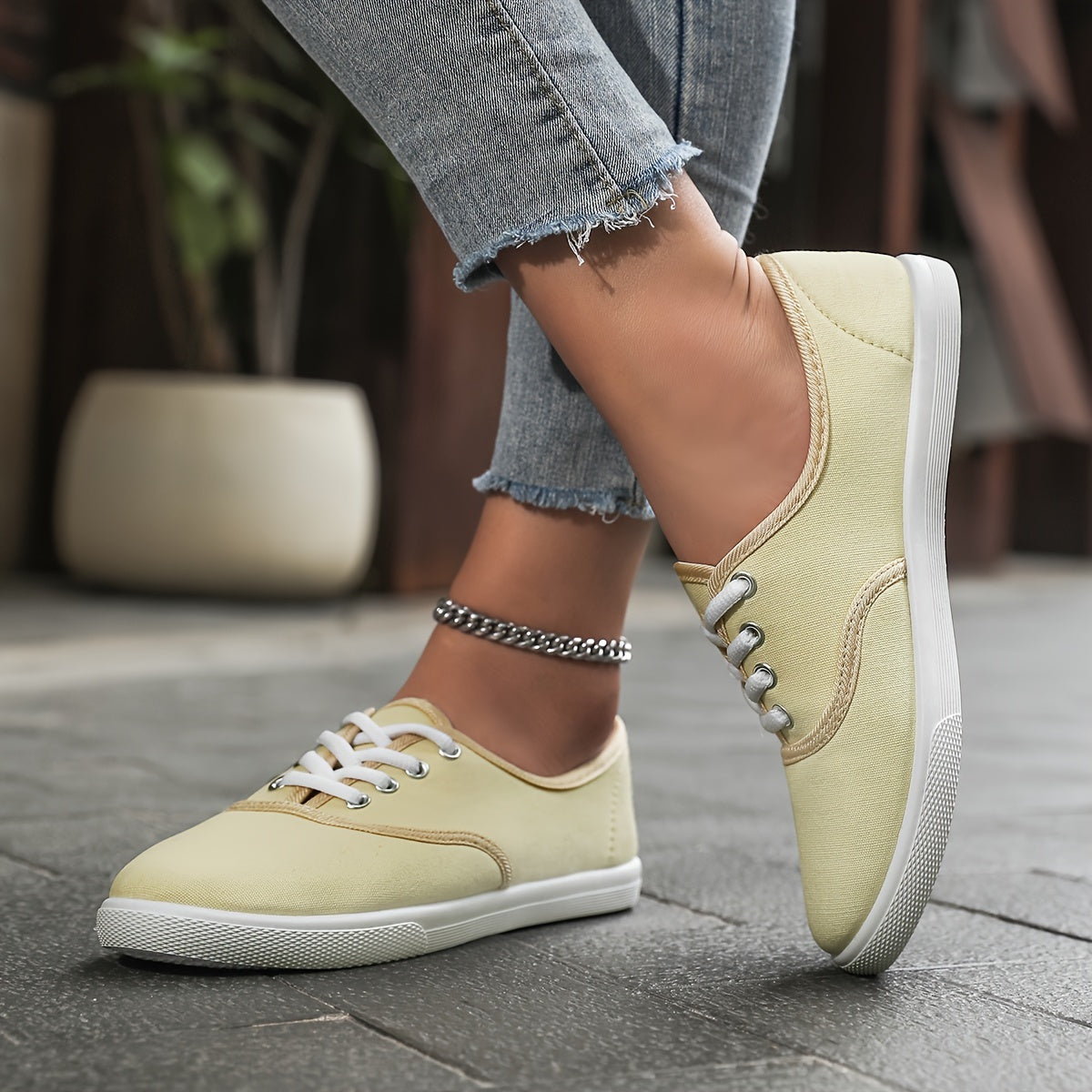 Ella Comfortabel Lichtgewicht Canvas Sneakers Dames