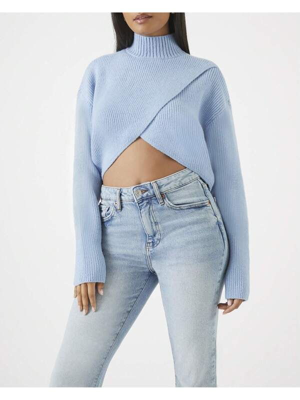 Elena - Luxe Blue Turtleneck Sweater