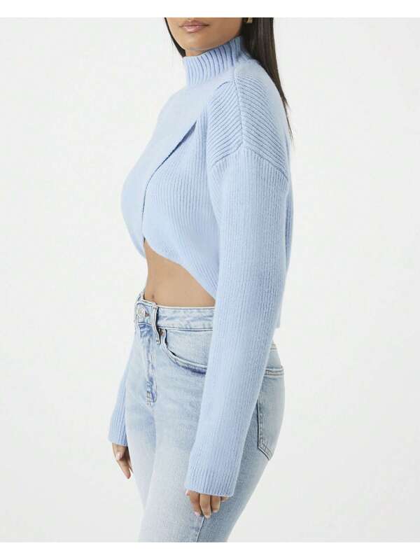 Elena - Luxe Blue Turtleneck Sweater