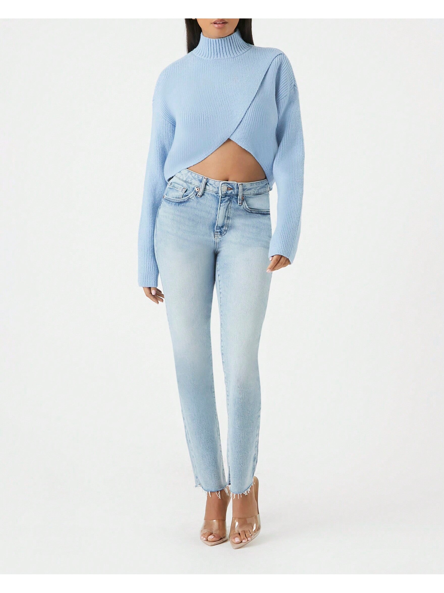 Elena - Luxe Blue Turtleneck Sweater