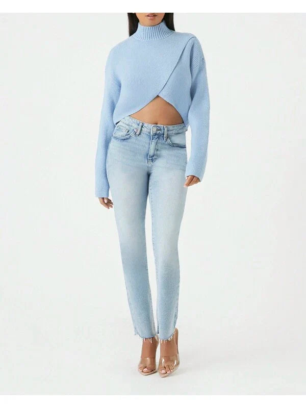 Elena - Luxe Blue Turtleneck Sweater