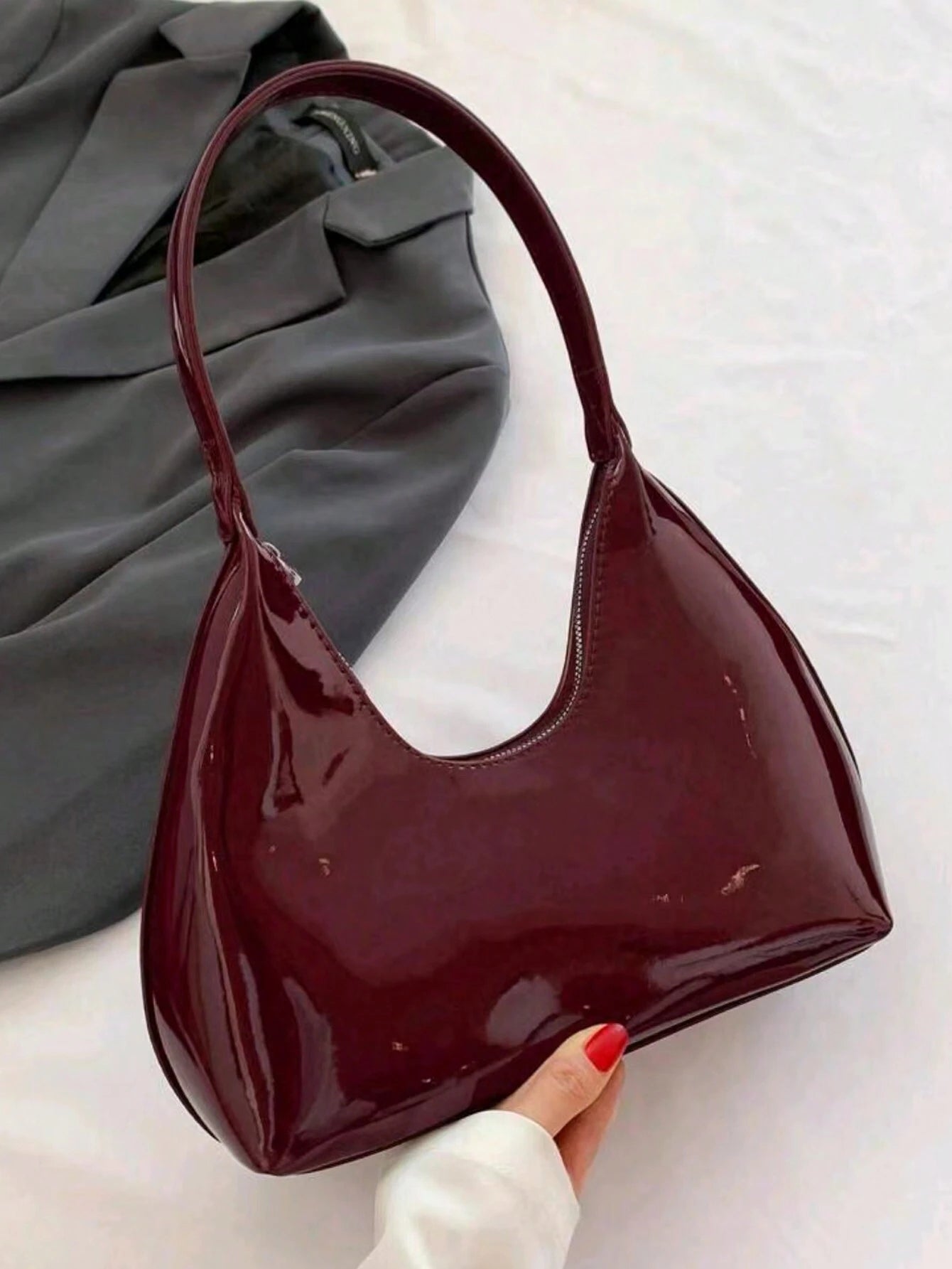 Elodie Bordeaux Halve Maan Tas