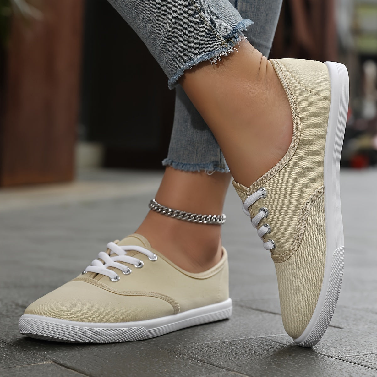 Ella Comfortabel Lichtgewicht Canvas Sneakers Dames