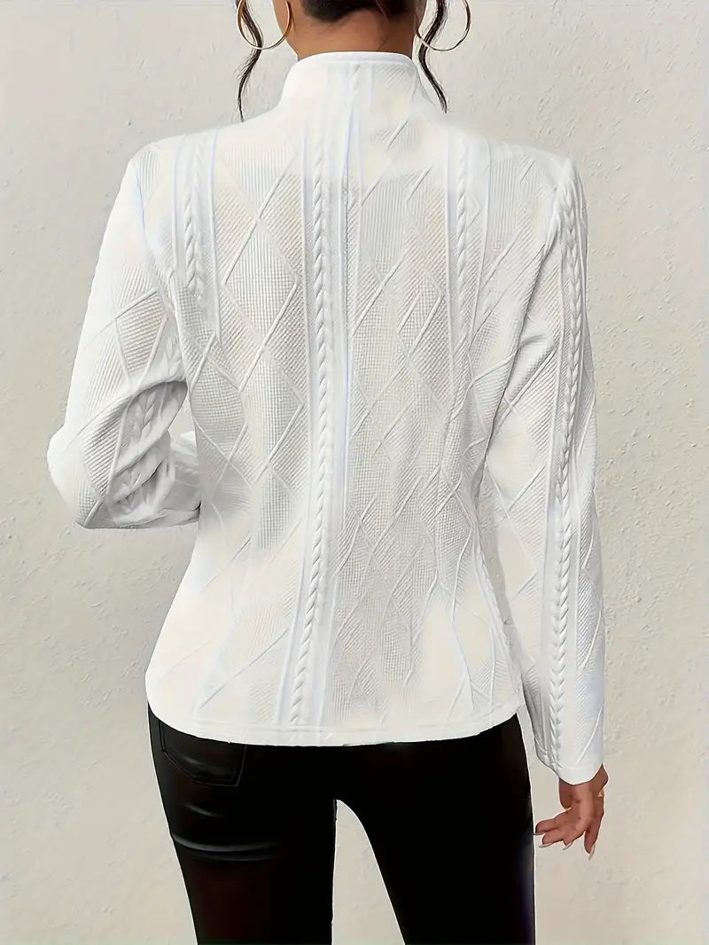 Emily Luxe Knitted Texture Blazer – Elegant, Tailored Fit for Women