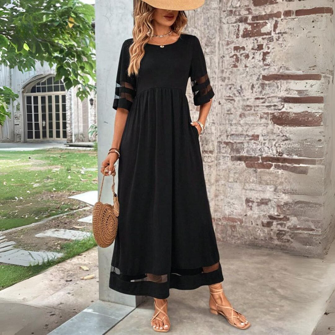 Amandine – Elegante Comfortabele Maxi Jurk met Corrigerend Effect