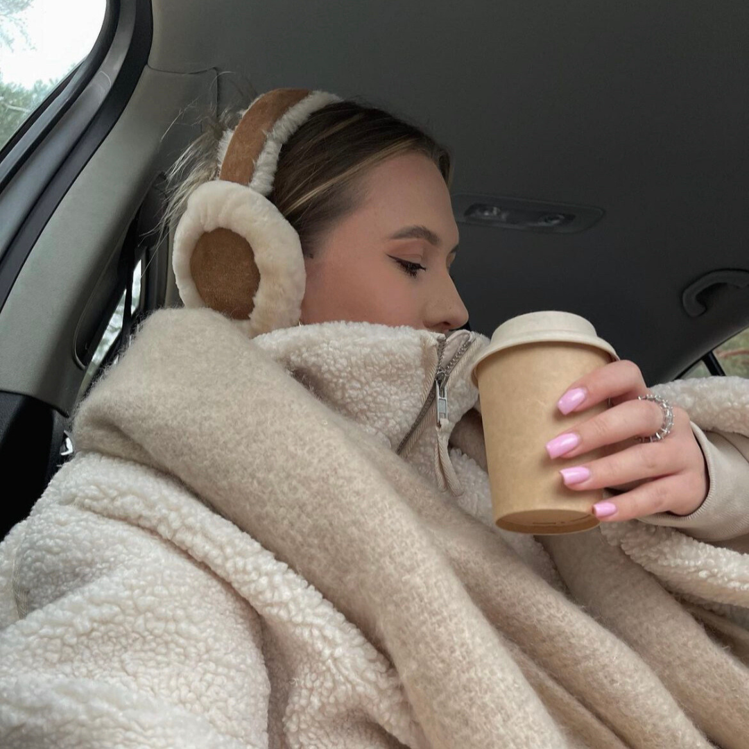 Sophie Shearling & Suede Ear Warmers