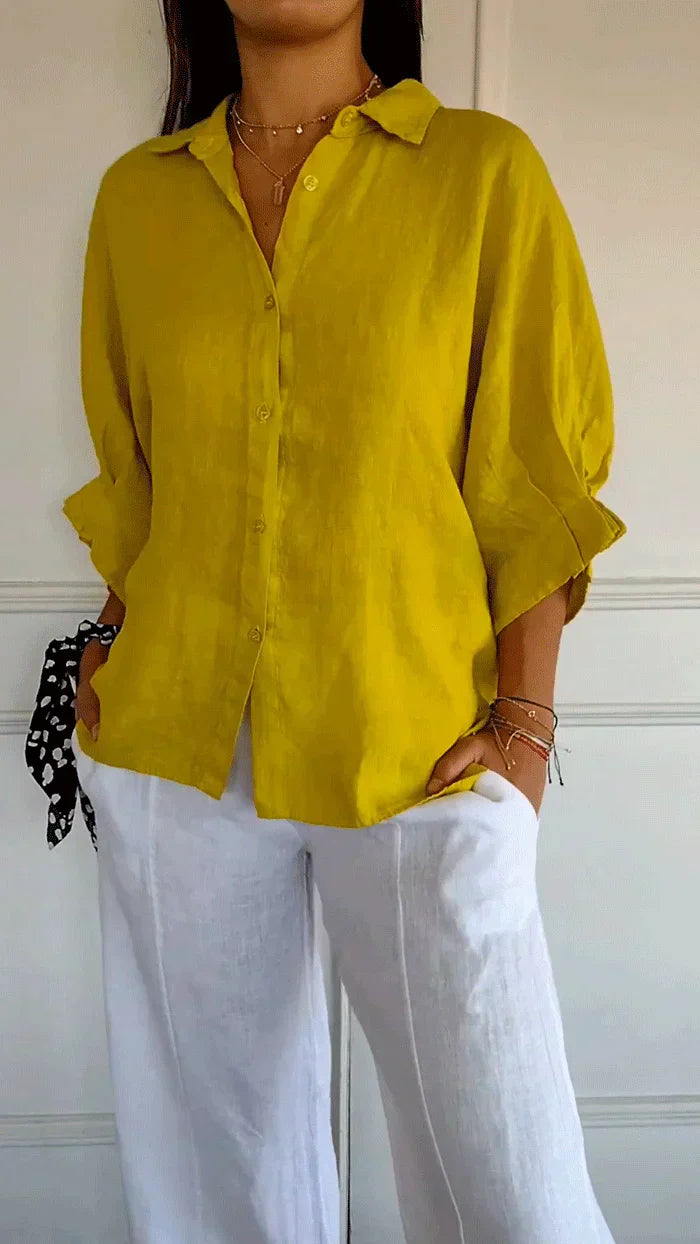 Madison – Zachte Elegante Button-Down Blouse voor Elke Gelegenheid