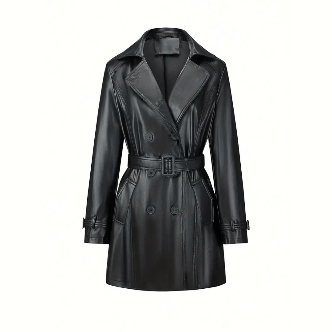 Valencia - Luxe Leren Trenchcoat voor Dames