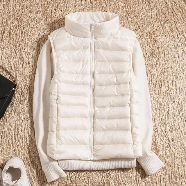 Mila | Lichtgewicht Warme Donsbodywarmer voor Dames – Mouwloos en Compact
