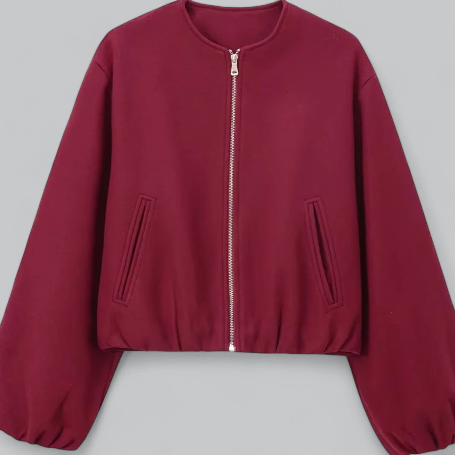Isla - Retro Cropped Puffer Jacket met Stretch Zoom en Rits