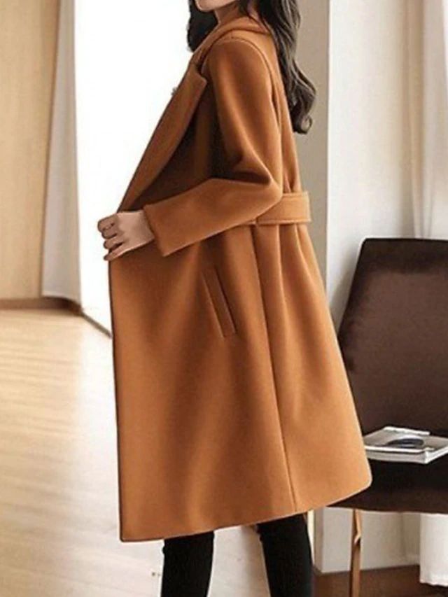 Sara Luxe Woolen Coat with Belt for Elegant Winter Look
