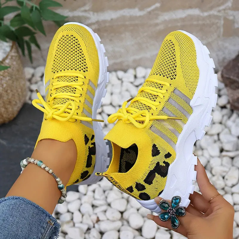 Aubrey Luxe Ademende Sneakers - Zachte Gebreide Bovenkant met Chunky Zool voor Ultimate Comfort
