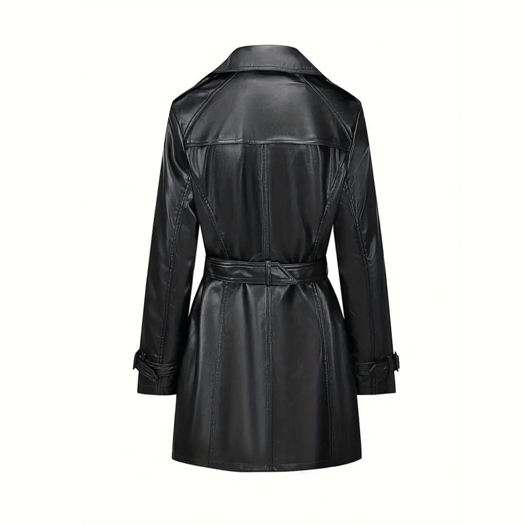 Valencia - Luxe Leren Trenchcoat voor Dames