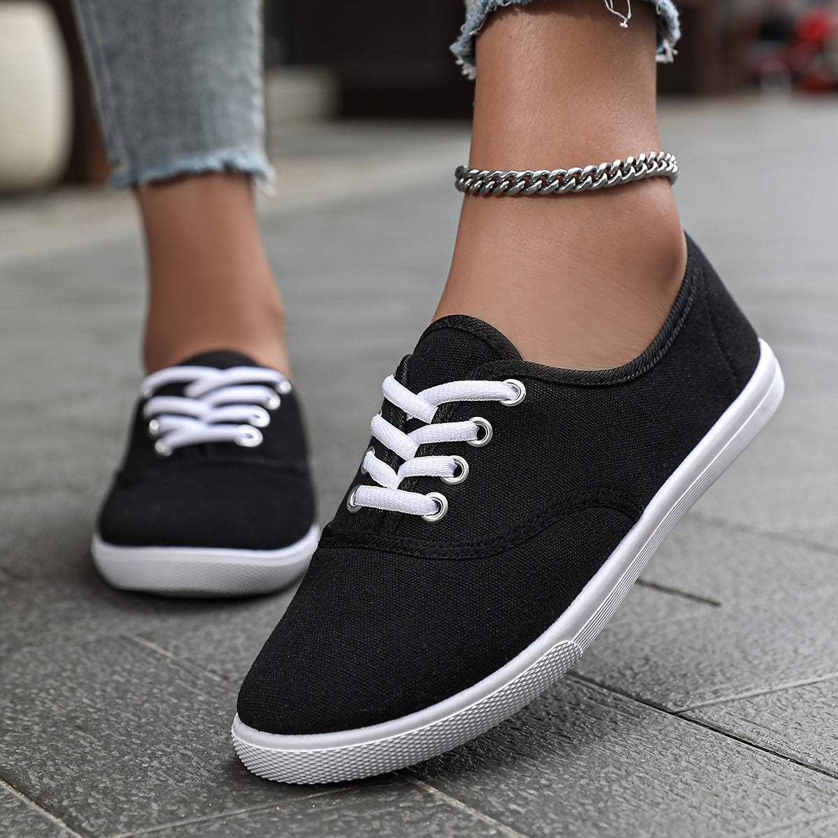 Ella Comfortabel Lichtgewicht Canvas Sneakers Dames