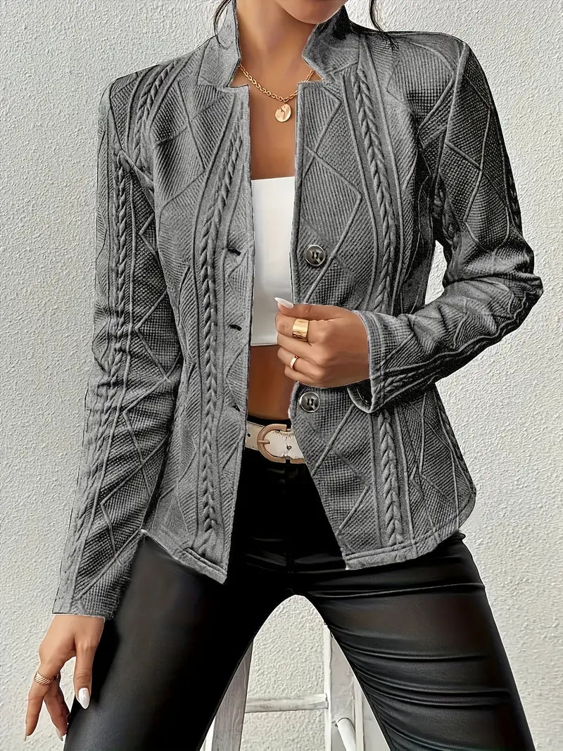 Emily Luxe Knitted Texture Blazer – Elegant, Tailored Fit for Women