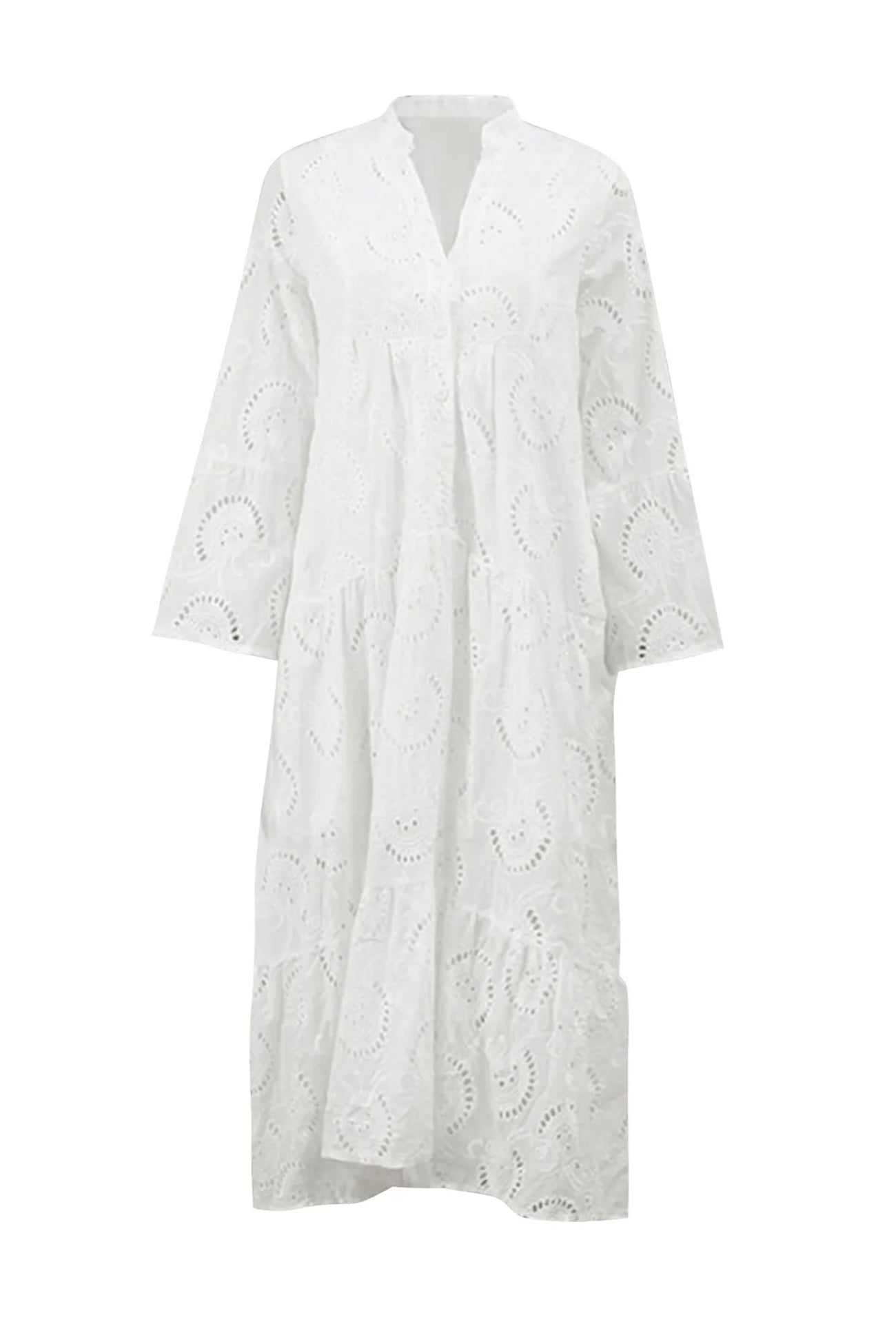 Layla Soft Bohemian Cotton Dress with Embroidery