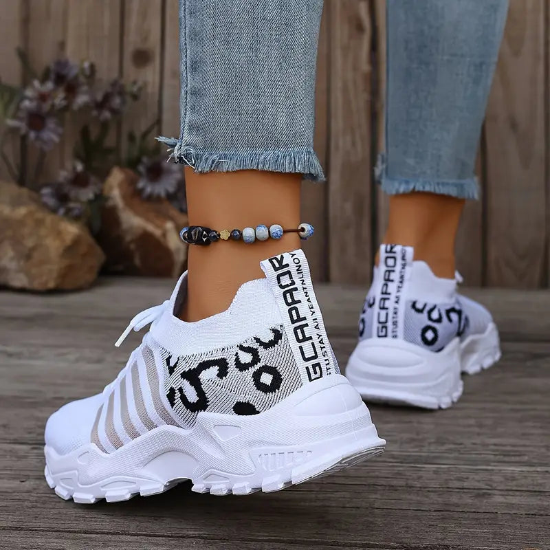 Aubrey Luxe Ademende Sneakers - Zachte Gebreide Bovenkant met Chunky Zool voor Ultimate Comfort