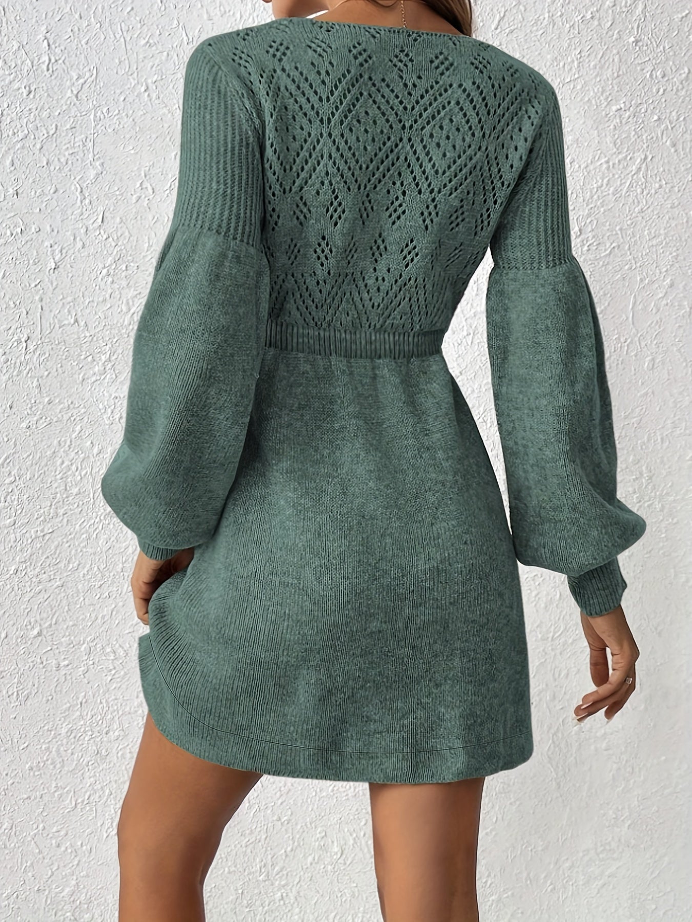 Eliza - Jurk met Eyelet Detail - Elegante A-Lijn & Getailleerde Pasvorm
