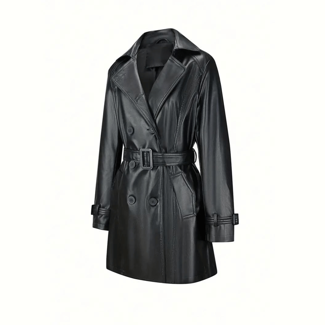 Valencia - Luxe Leren Trenchcoat voor Dames