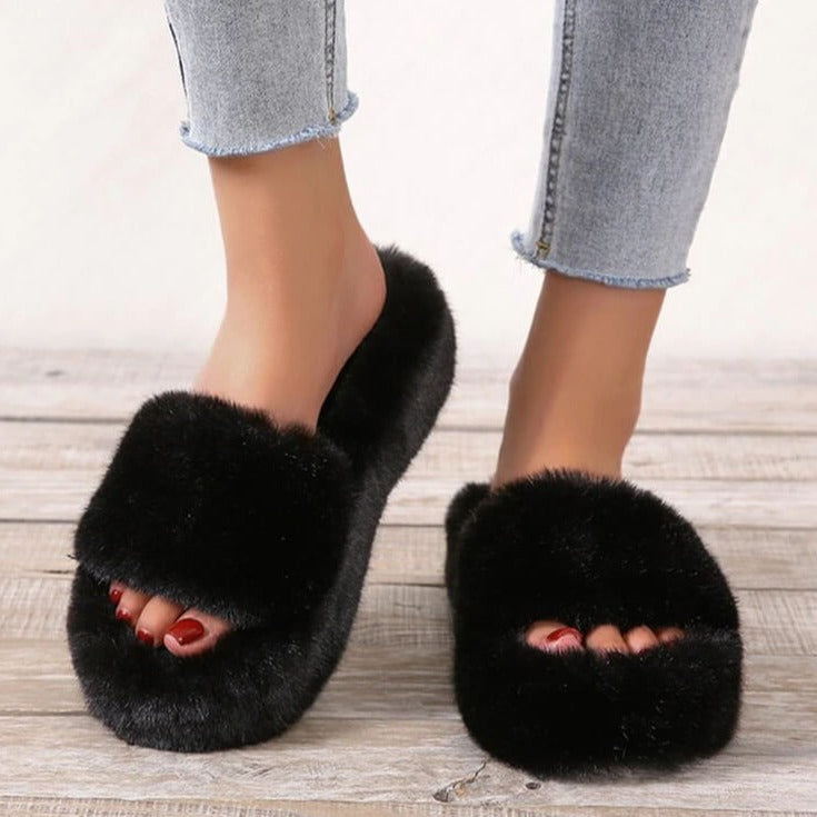 Alicia Luxe Faux Fur Slippers - Comfortabele en Stijlvolle Pantoffels voor Elke Dag