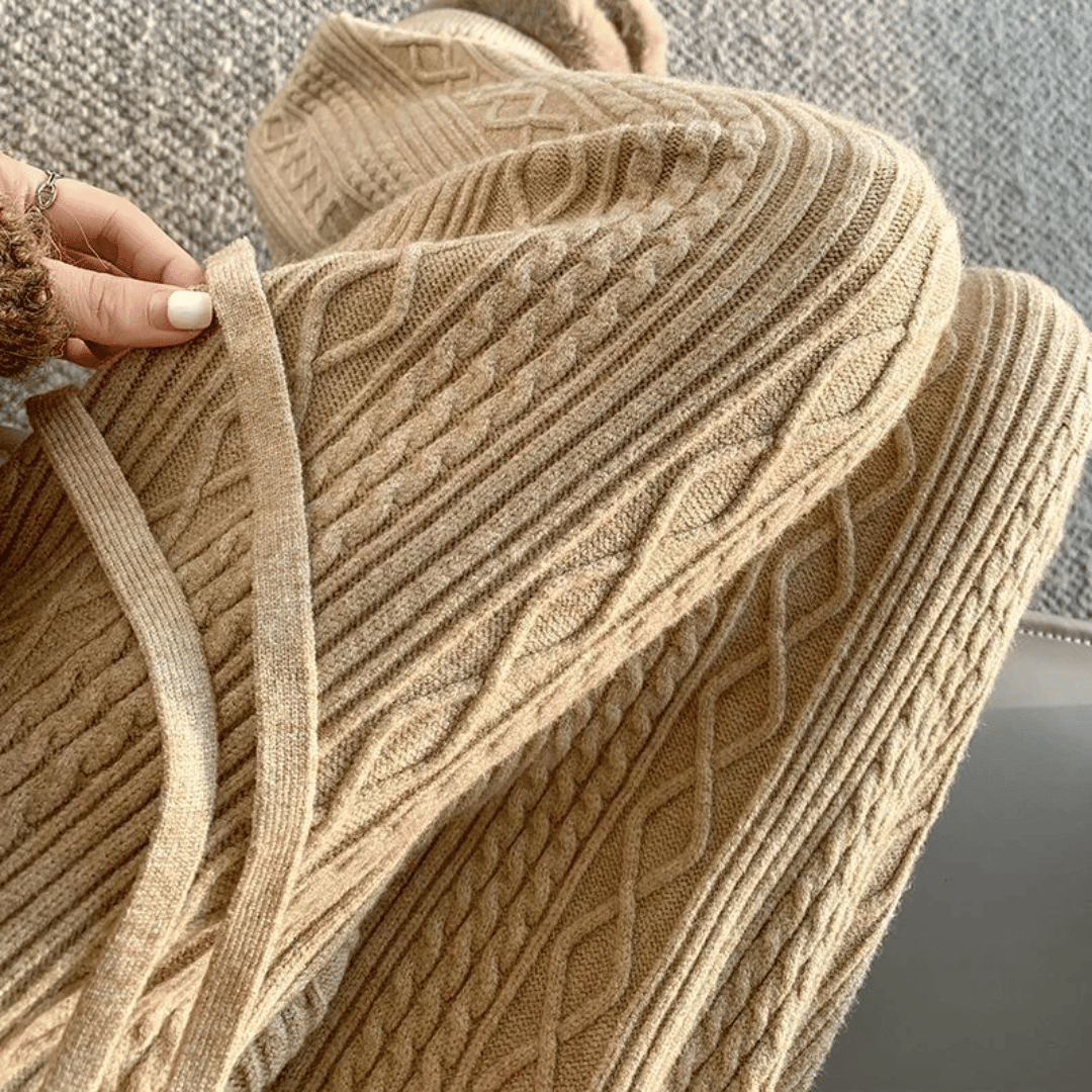 Olivia - Luxe Jacquard Gebreide Broek voor Ultiem Comfort