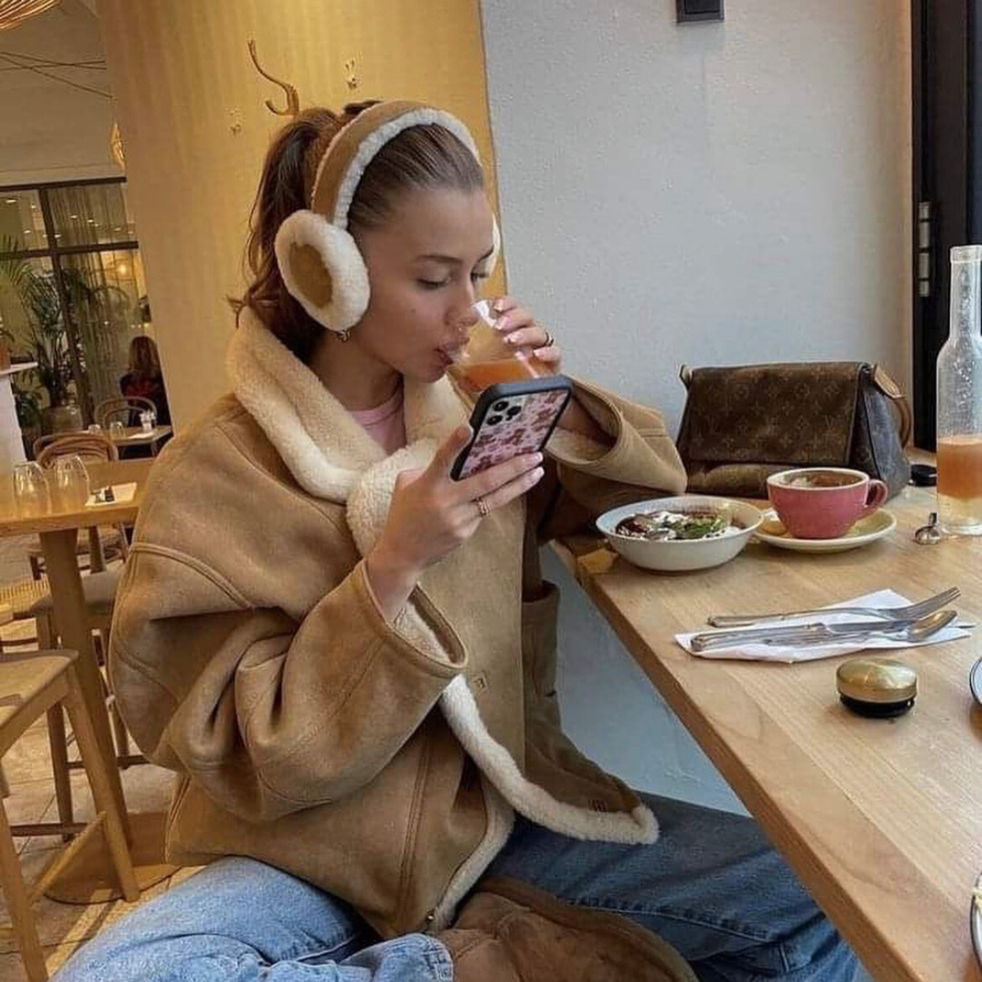 Sophie Shearling & Suede Ear Warmers