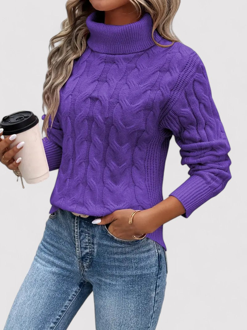 Claire Luxe Cable Knit Turtleneck