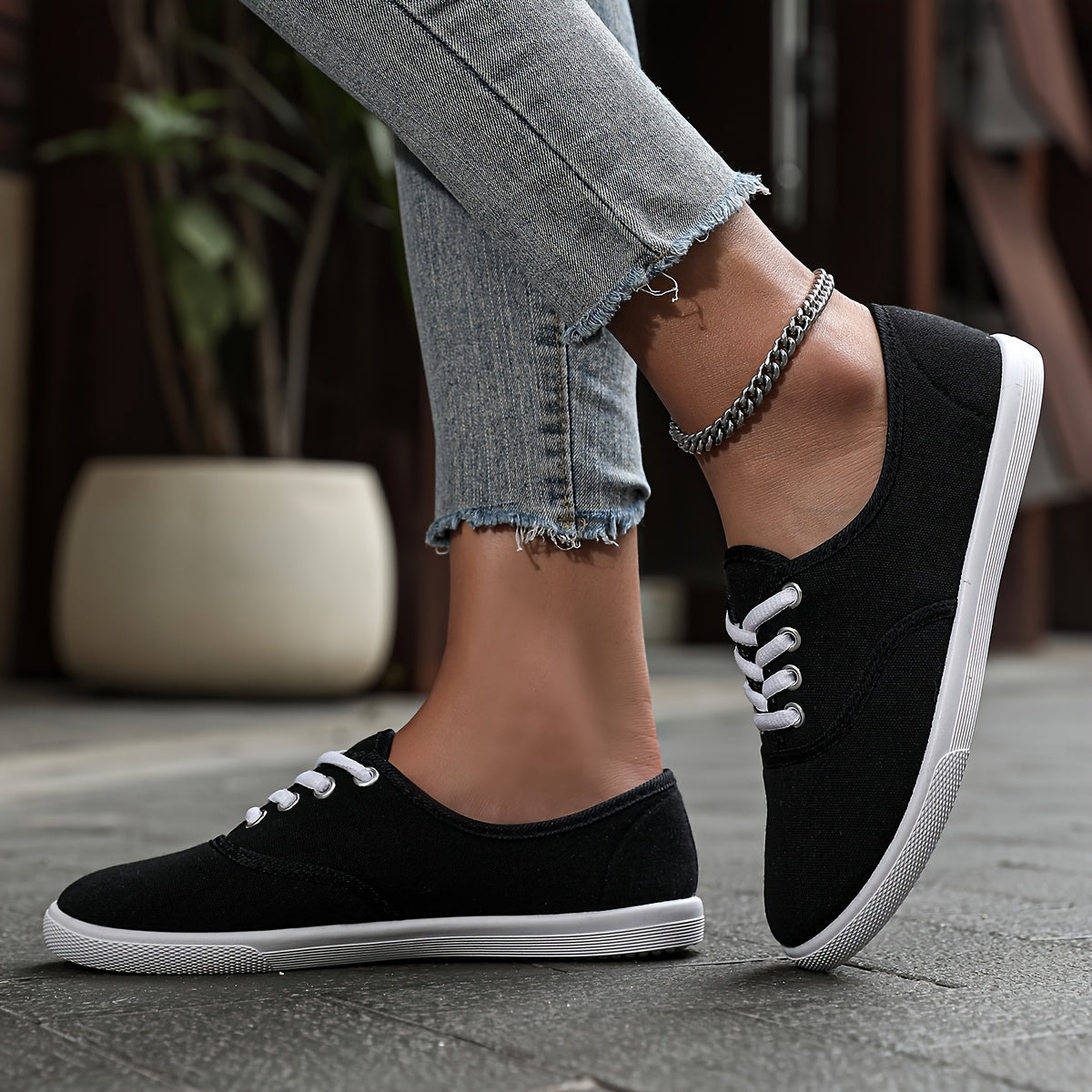 Ella Comfortabel Lichtgewicht Canvas Sneakers Dames