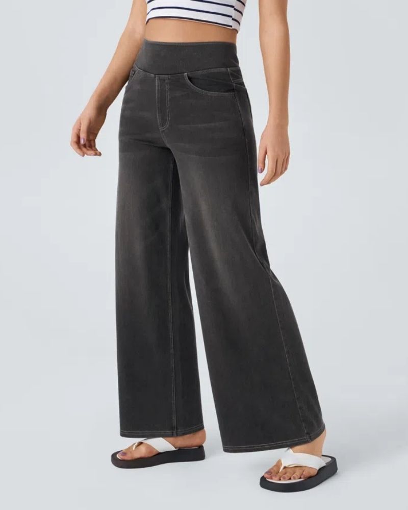 Lily Comfortabele Stretch Wide Leg Jeans