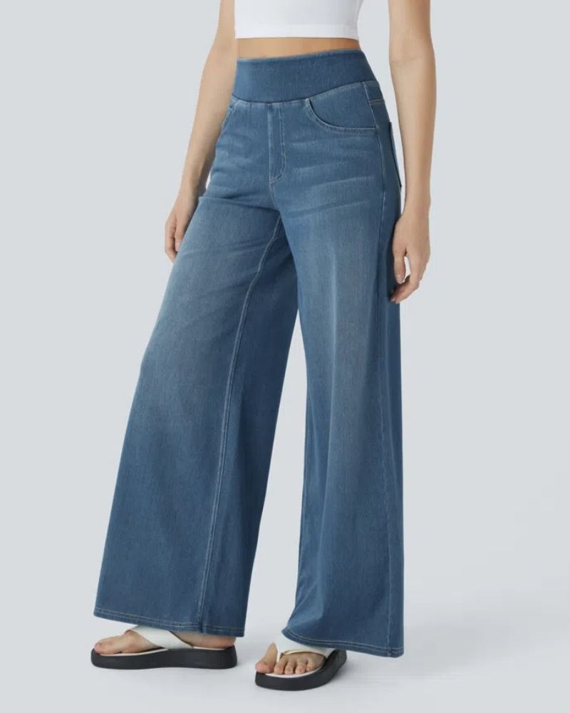 Lily Comfortabele Stretch Wide Leg Jeans