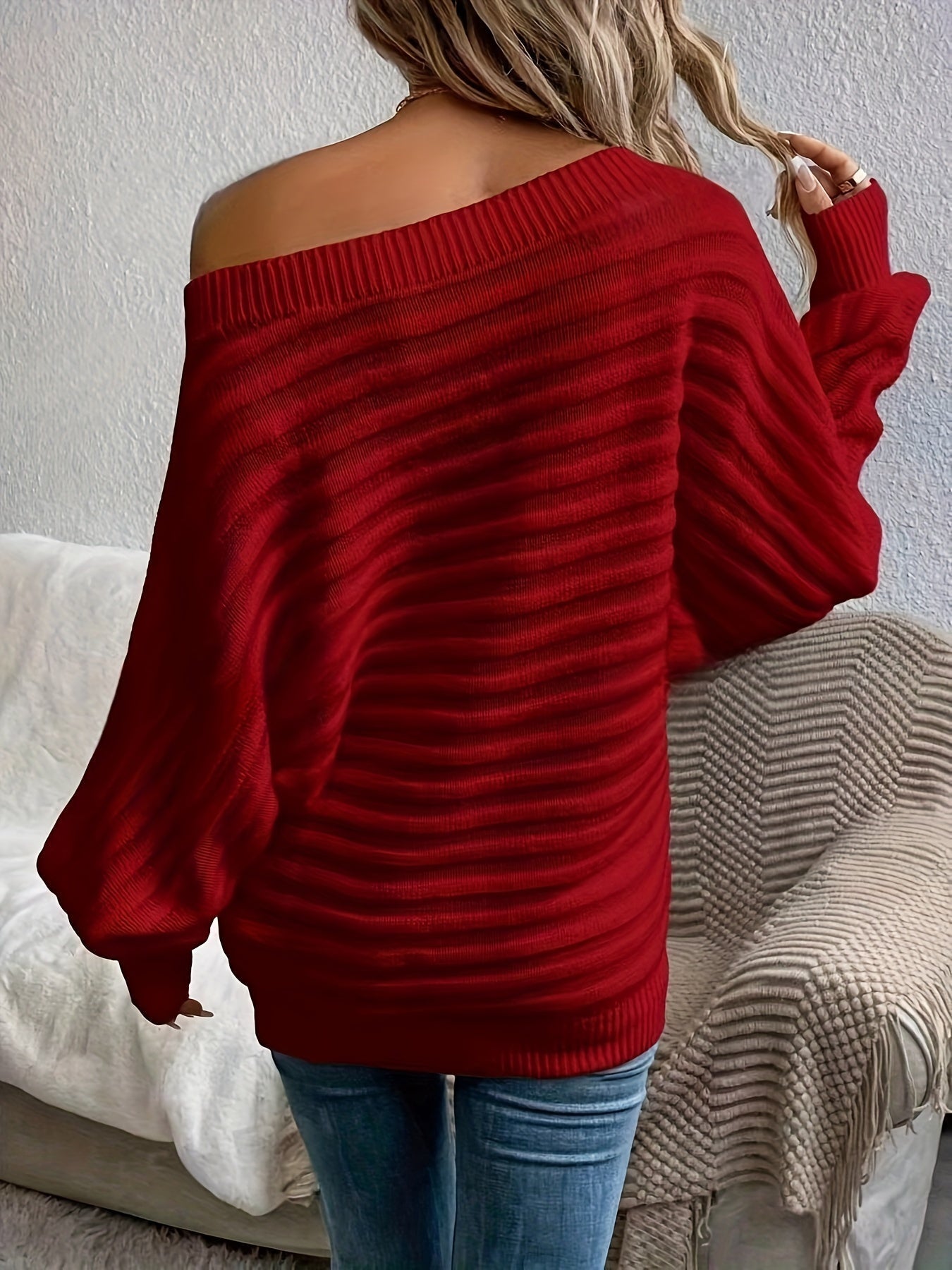 Clara - Casual Off-Shoulder Wool Sweater for a Chic Winter