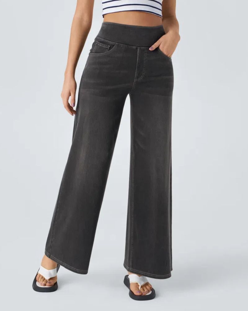 Lily Comfortabele Stretch Wide Leg Jeans