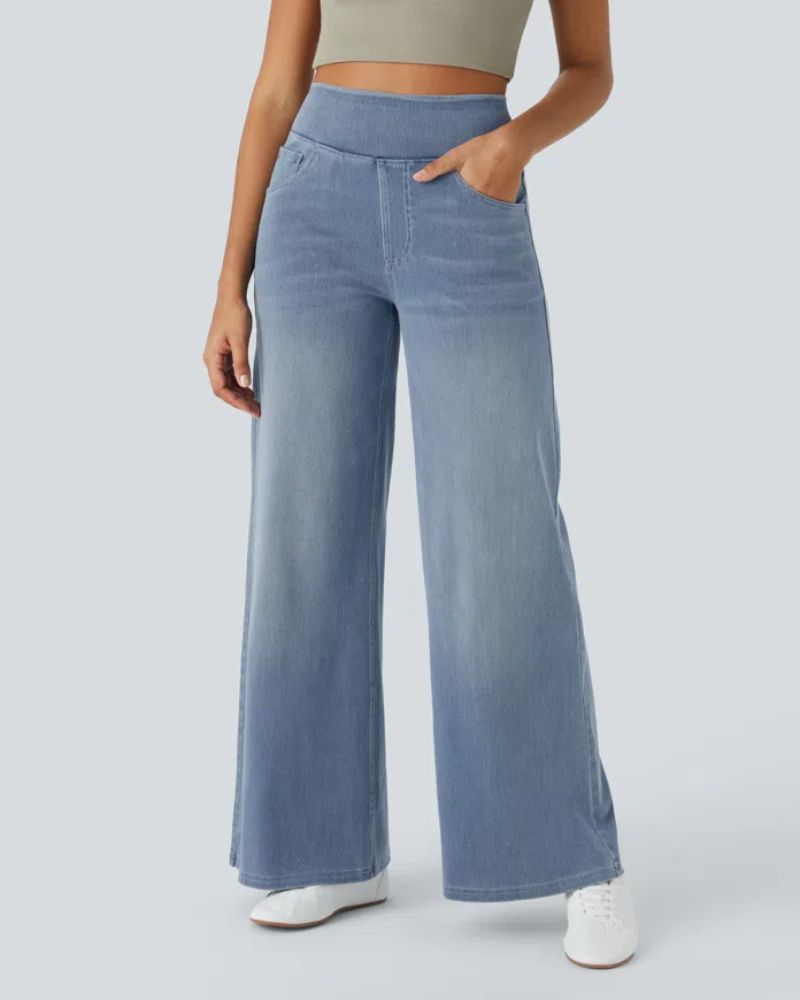 Lily Comfortabele Stretch Wide Leg Jeans