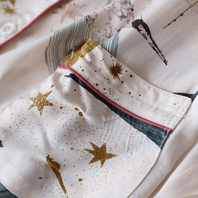 Luna Viscose Pyjama Set met Motief voor de Mid-season