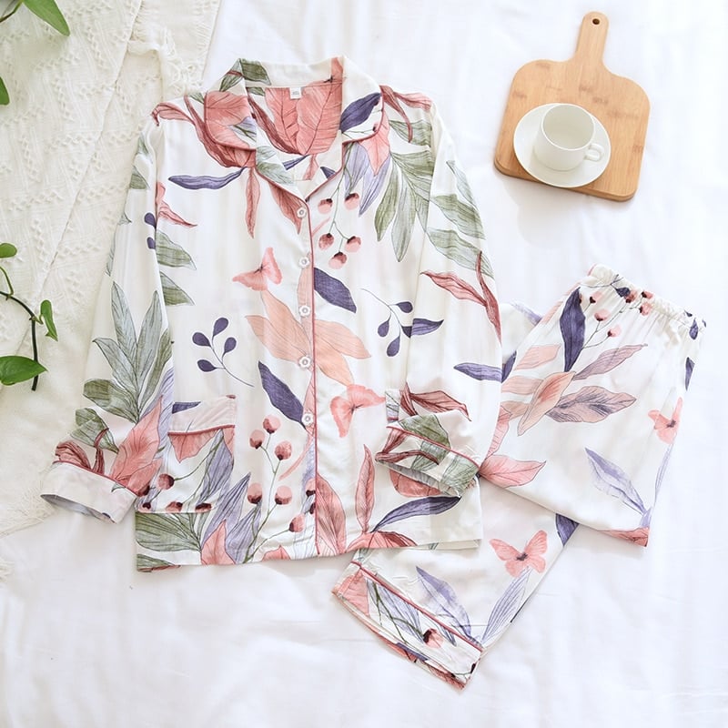 Luna Viscose Pyjama Set met Motief voor de Mid-season