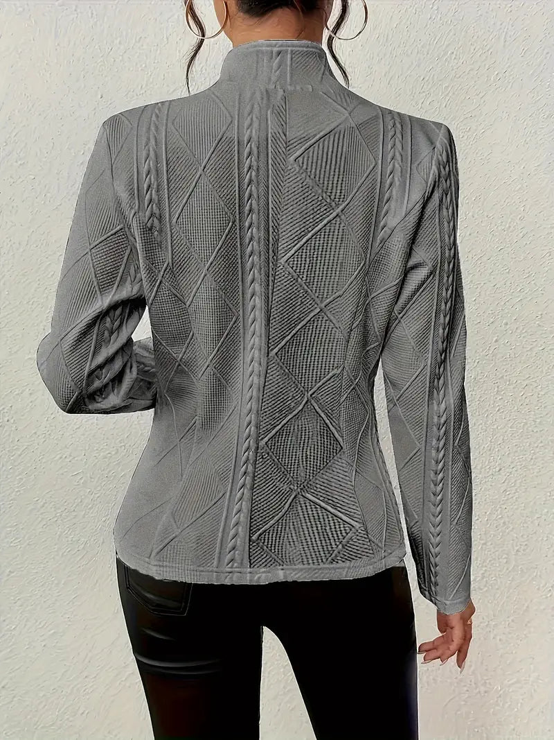 Emily Luxe Knitted Texture Blazer – Elegant, Tailored Fit for Women