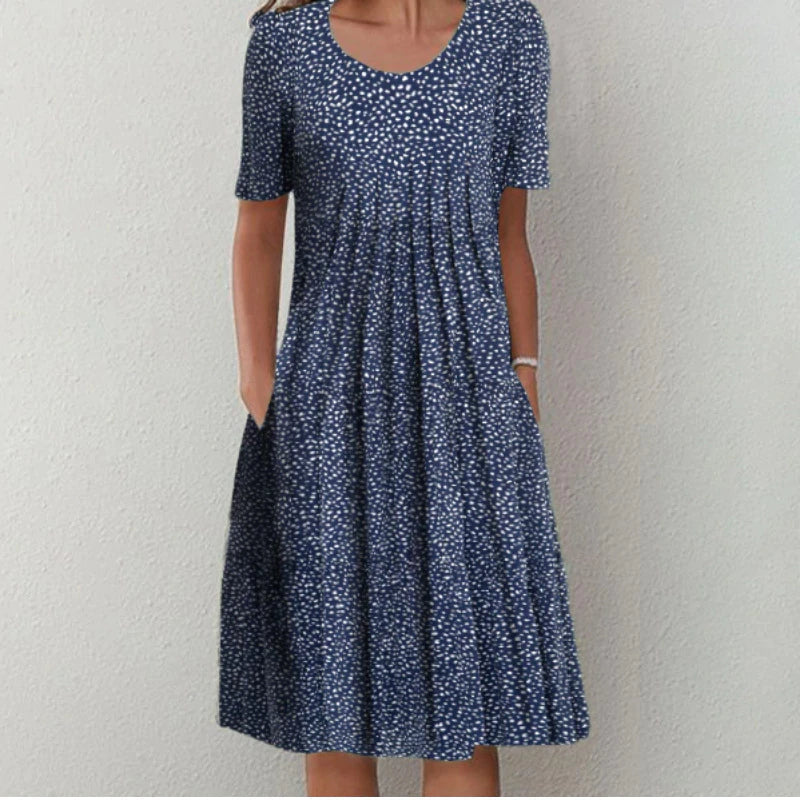 Sophia Elegante Bloemen Midi Jurk – Comfortabel & Stijlvol