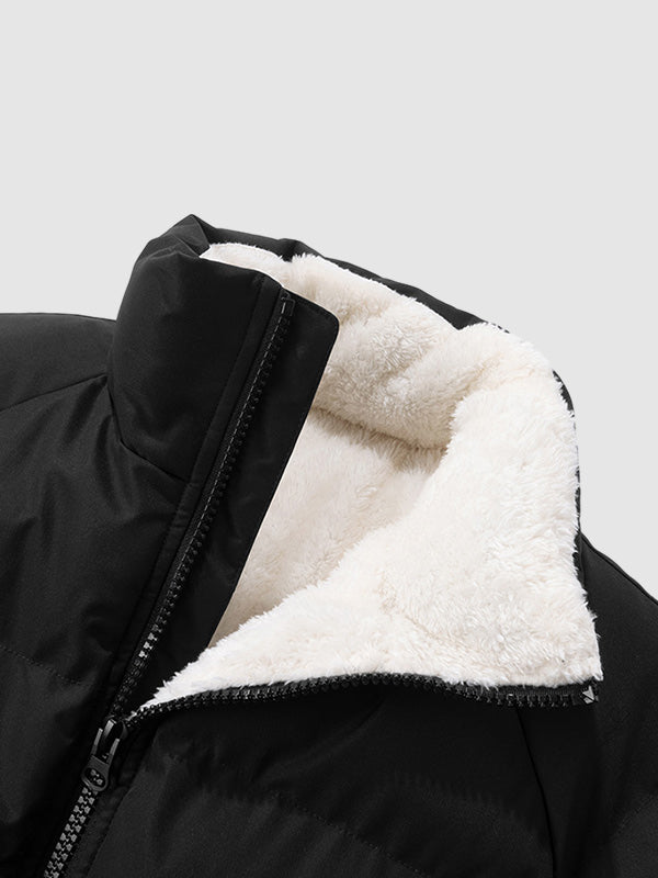 Luxury Men's Puffer Jacket with Fleece Lining for Winter Days