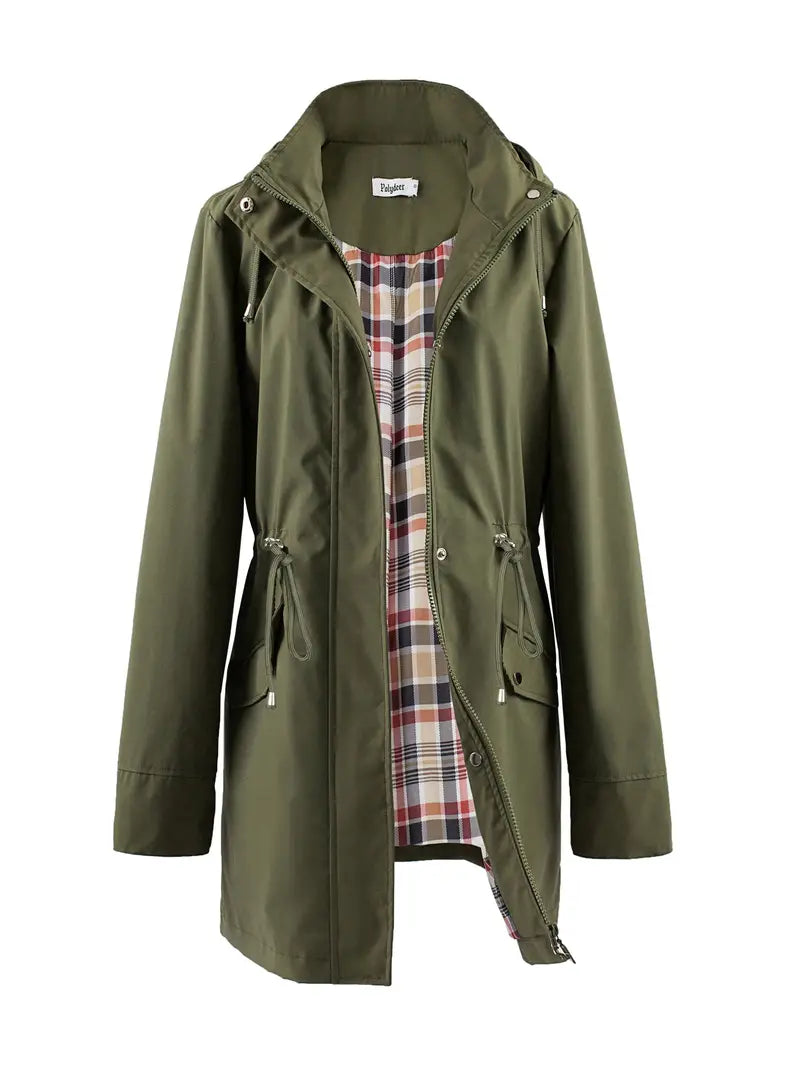 Klassieke Waterdichte Regenjas met Print en Capuchon voor Dames | Ideaal voor Buitenactiviteiten